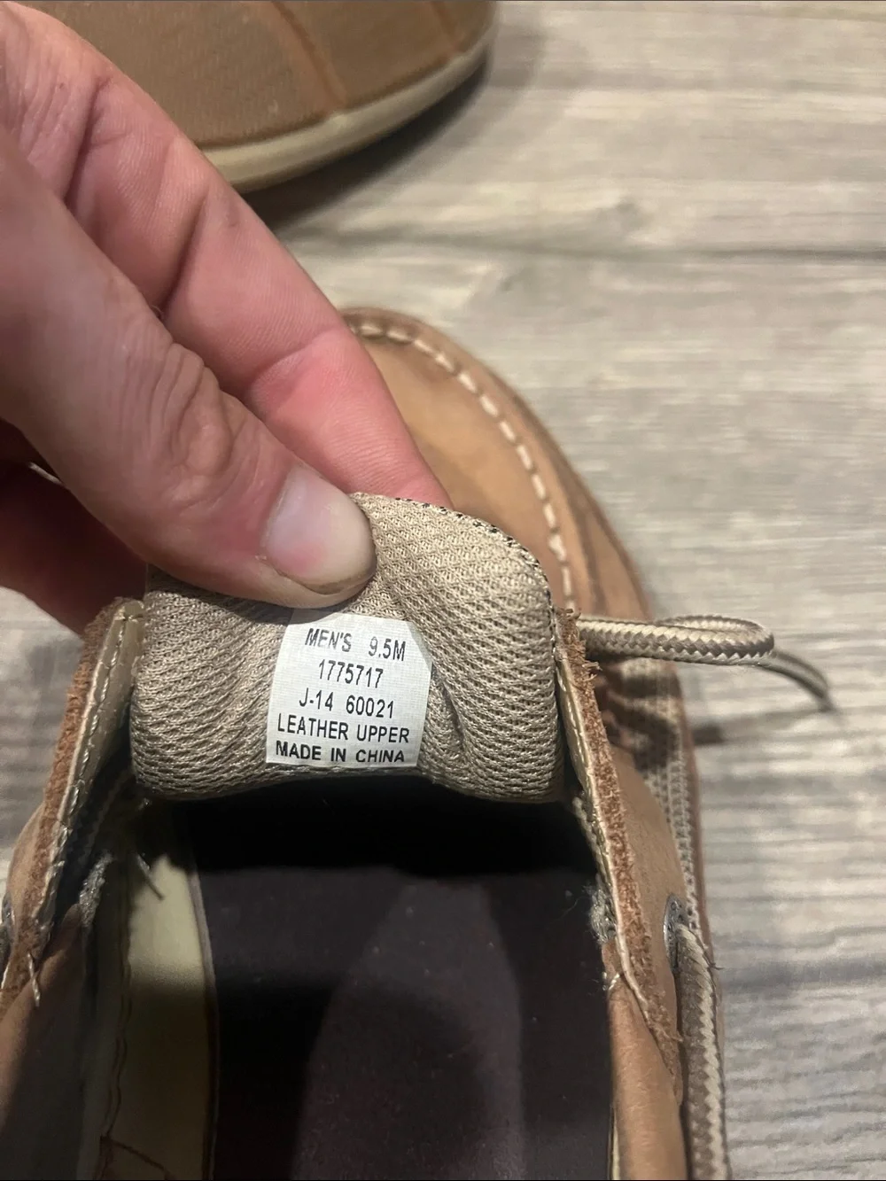 Sperry Men's Tan Leather Moc Toe Boat Shoes